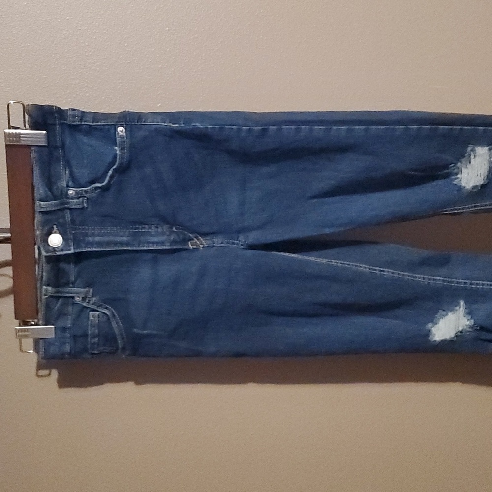 Wild Fable dark blue highest rise distressed skinny jeans junior size 4
